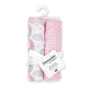 2 Pack Pink Muslin Swaddles