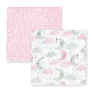 2 Pack Pink Muslin Swaddles