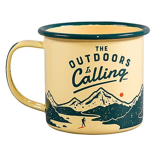 The Outdoors is Calling Enamel Mug